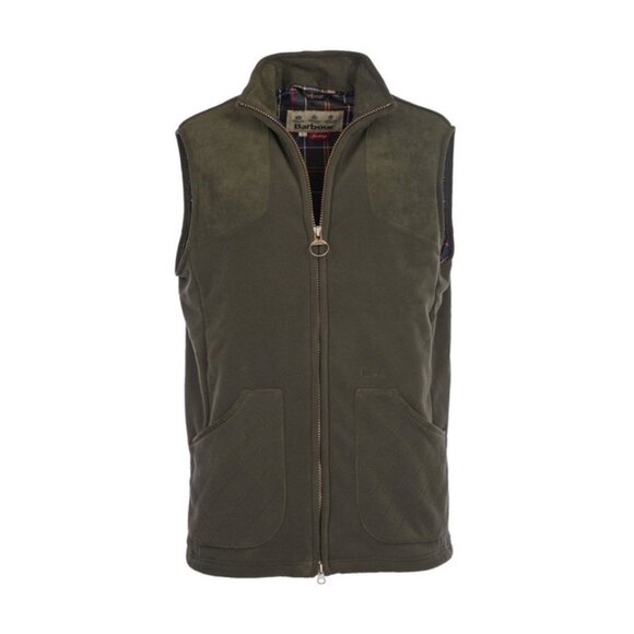 Barbour Dunmoor Fleece Vest - Men's Large (Olive) - Picture 1 of 11